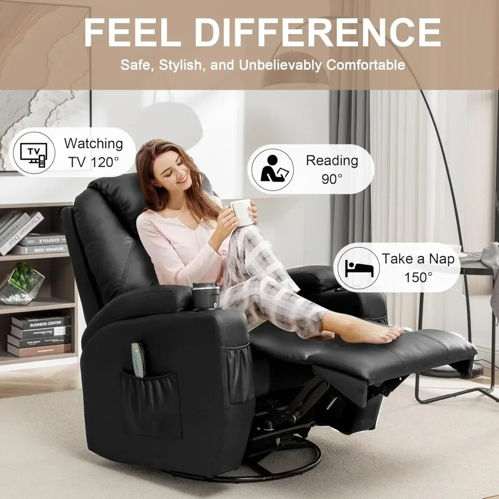 3 in 1 swivel recliner for senior comfort