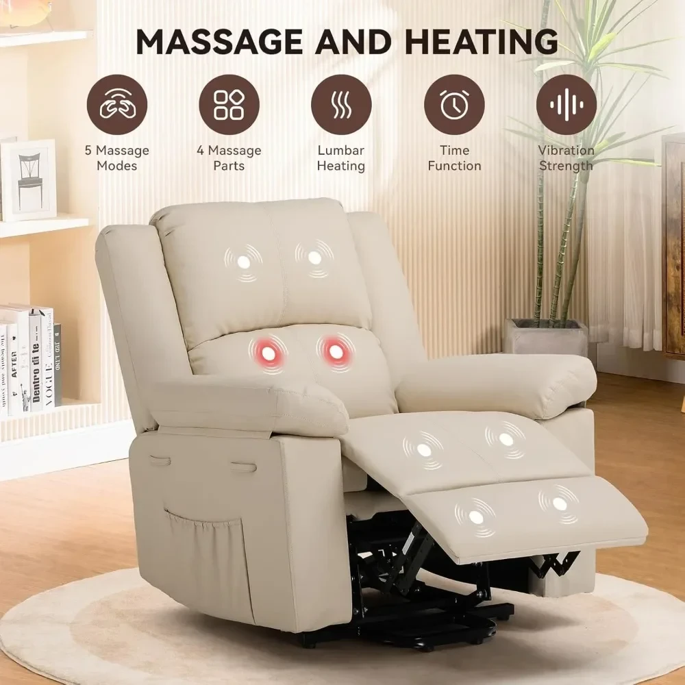 PU leather electric recliner for elderly