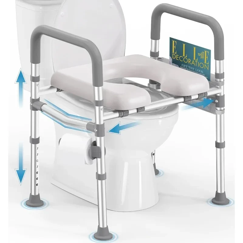 adjustable height raised toilet chair for seniors