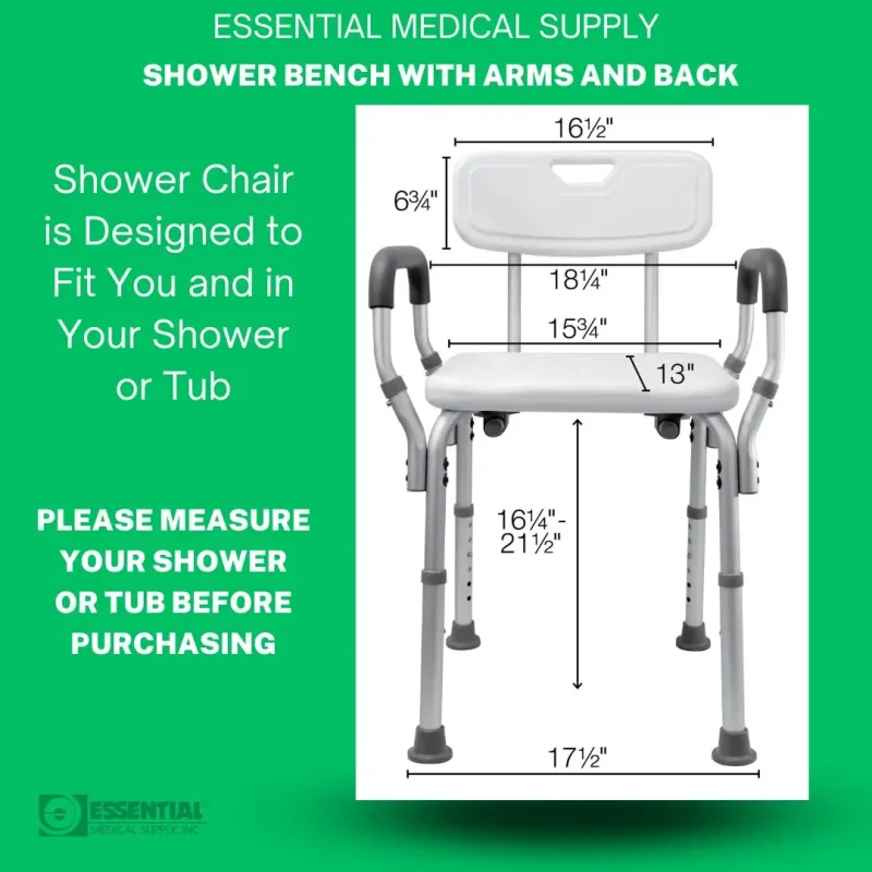 adjustable height shower chair for personalized fit