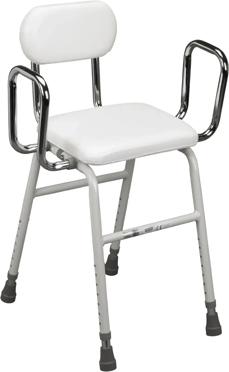 adjustable height straight back chair for mobility assistance