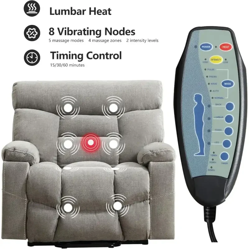 adjustable lift chair with heating and massage benefits