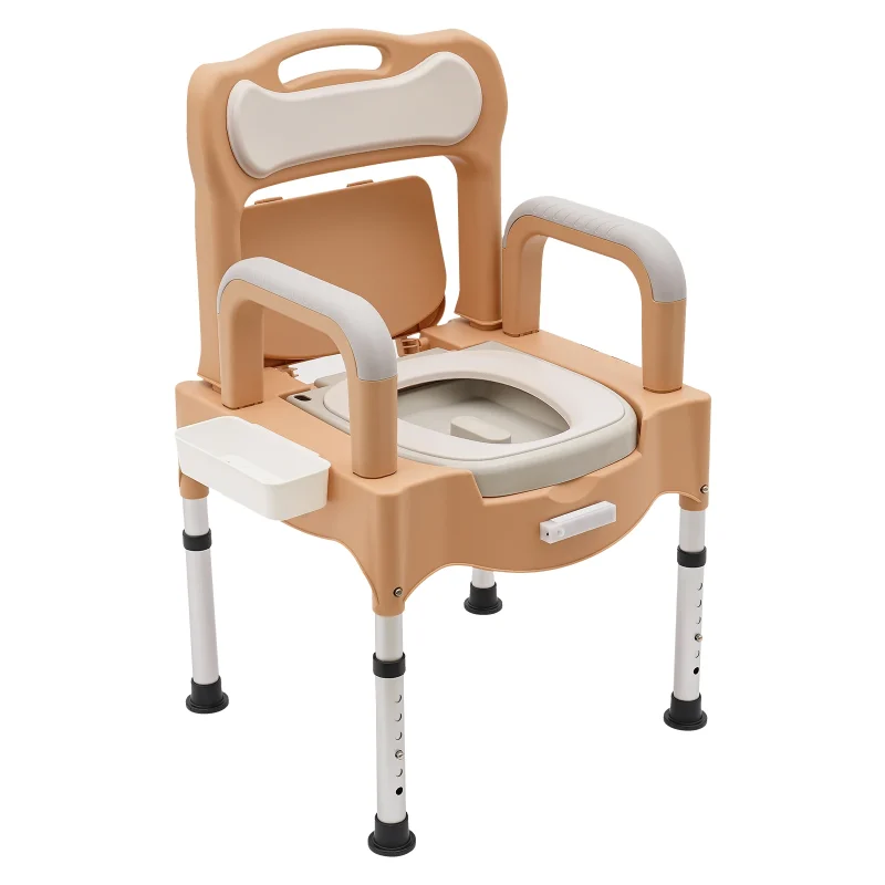 bedside commode with built in safety features