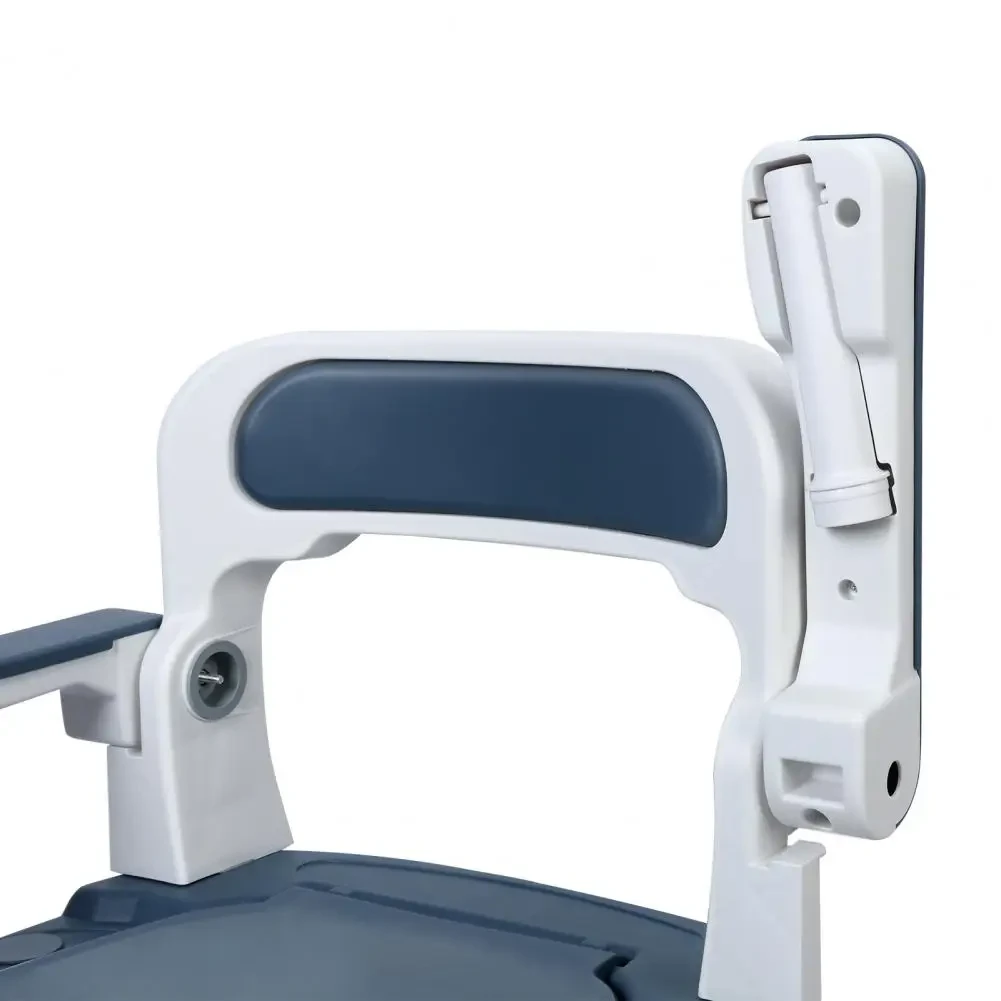 bedside toilet with supportive backrest for elderly users