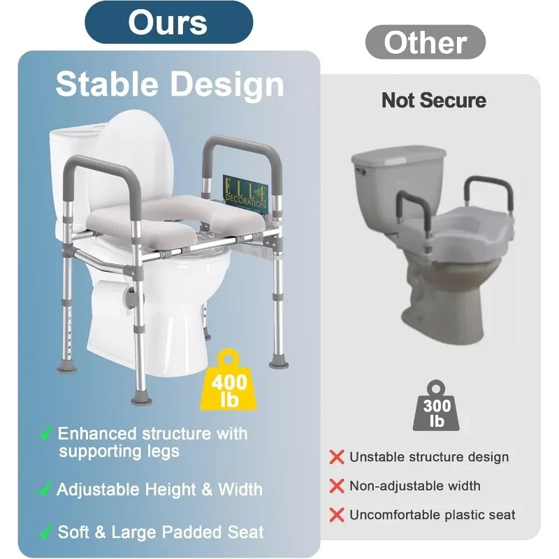 comfortable raised toilet seat for disabled