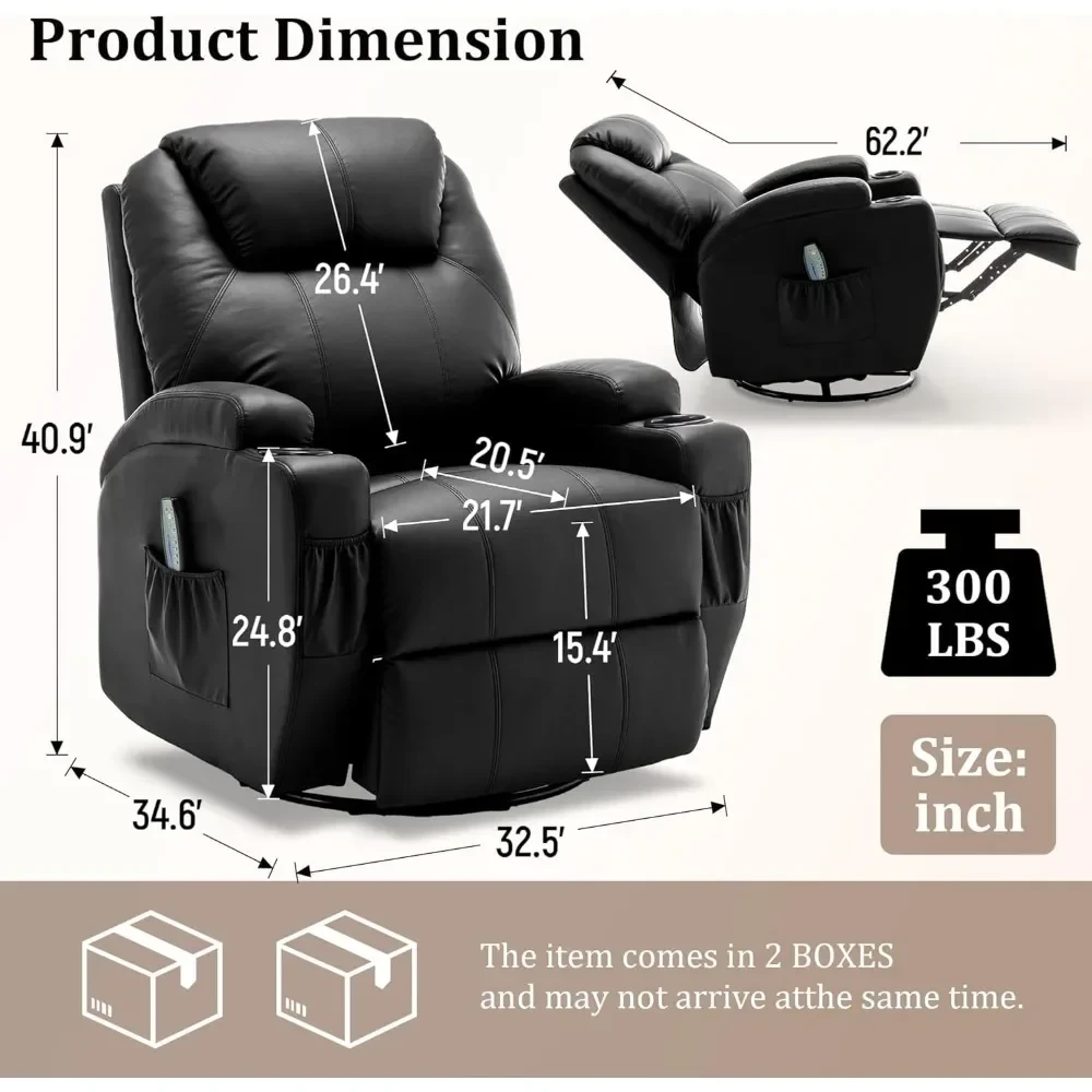 comfortable reclining set with massage option