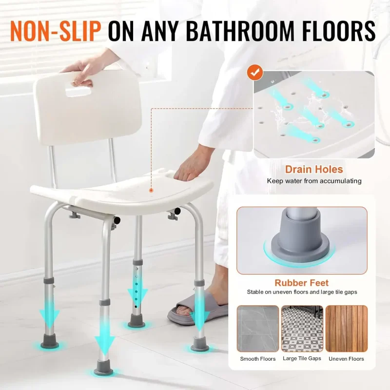 comfortable shower bench for seniors in bathrooms