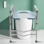 compact padded toilet frame for small bathrooms