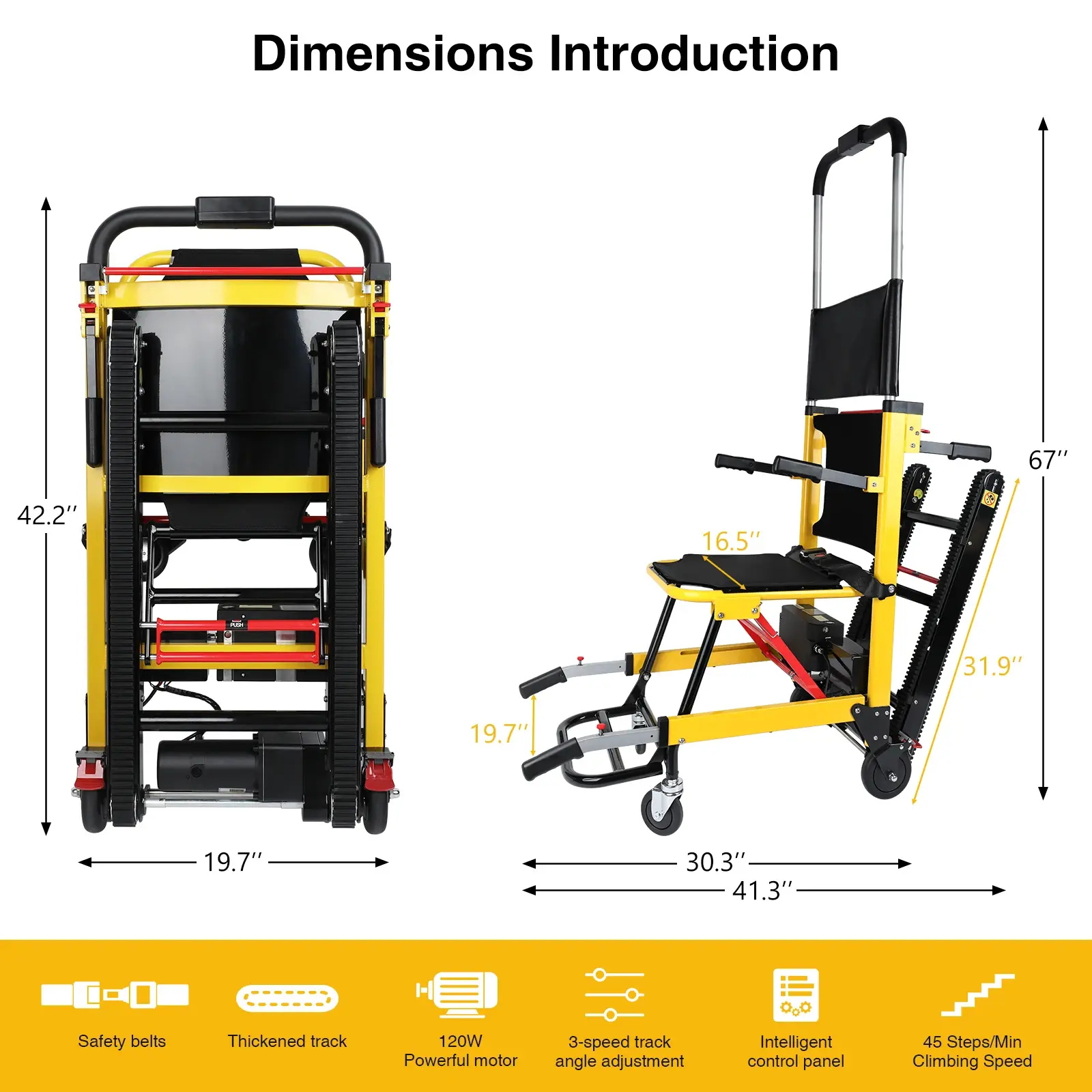 durable wheelchair designed for stair climbing assistance