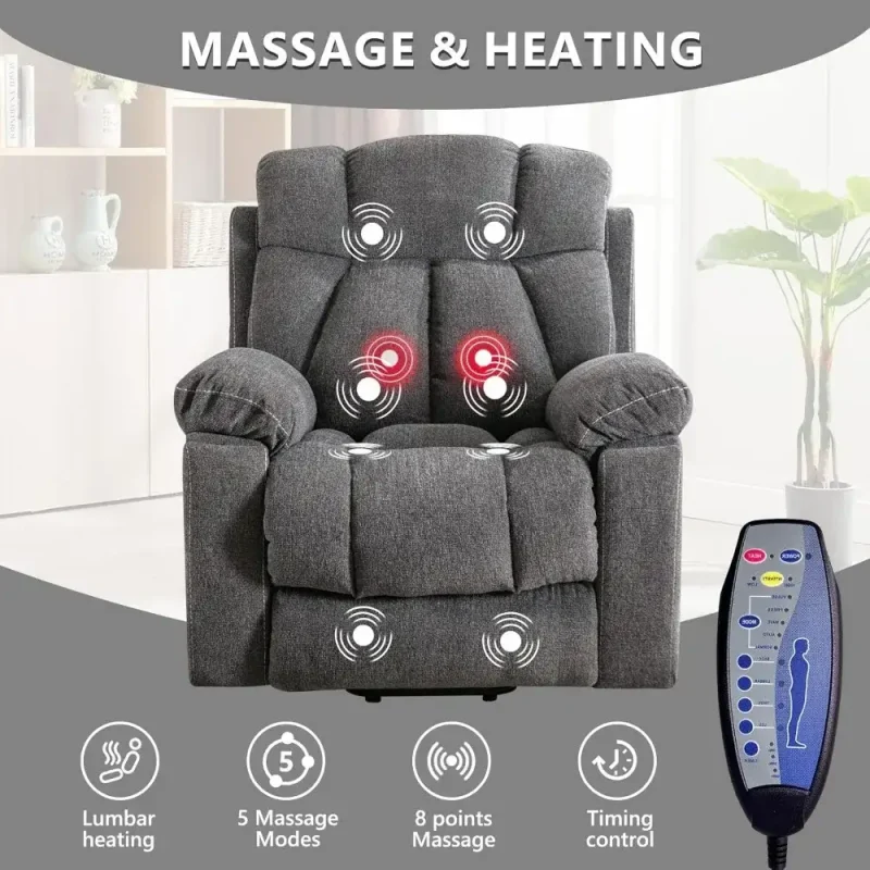 easy to use electric recliner for elderly with heat