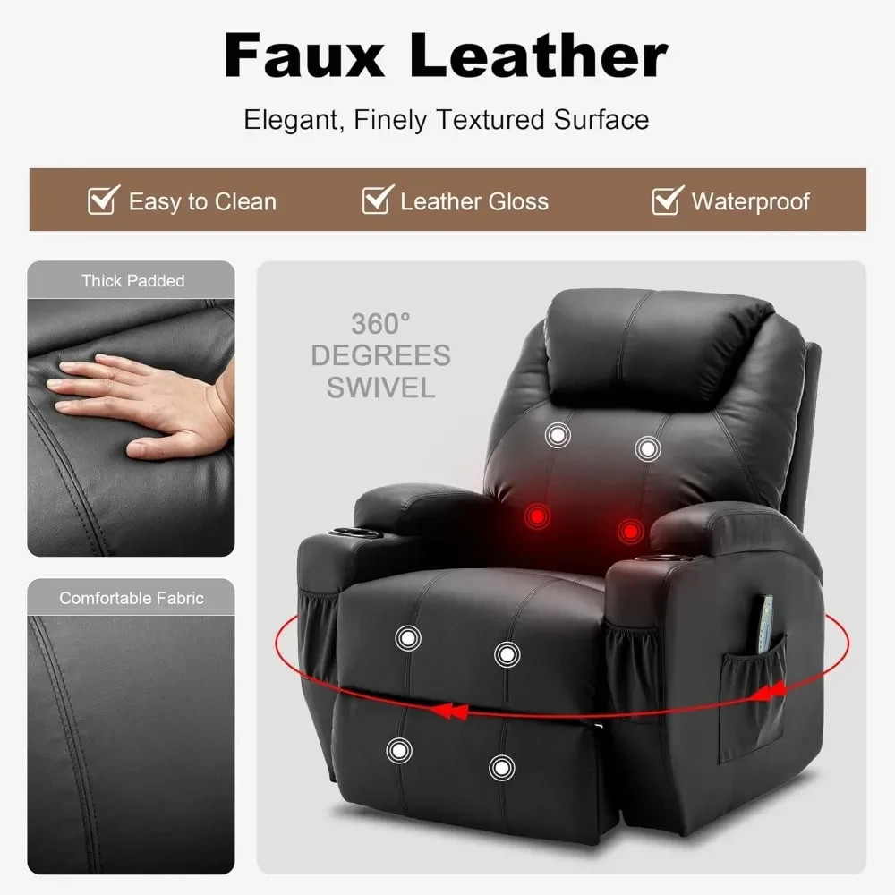 elderly friendly reclining chair with massage feature