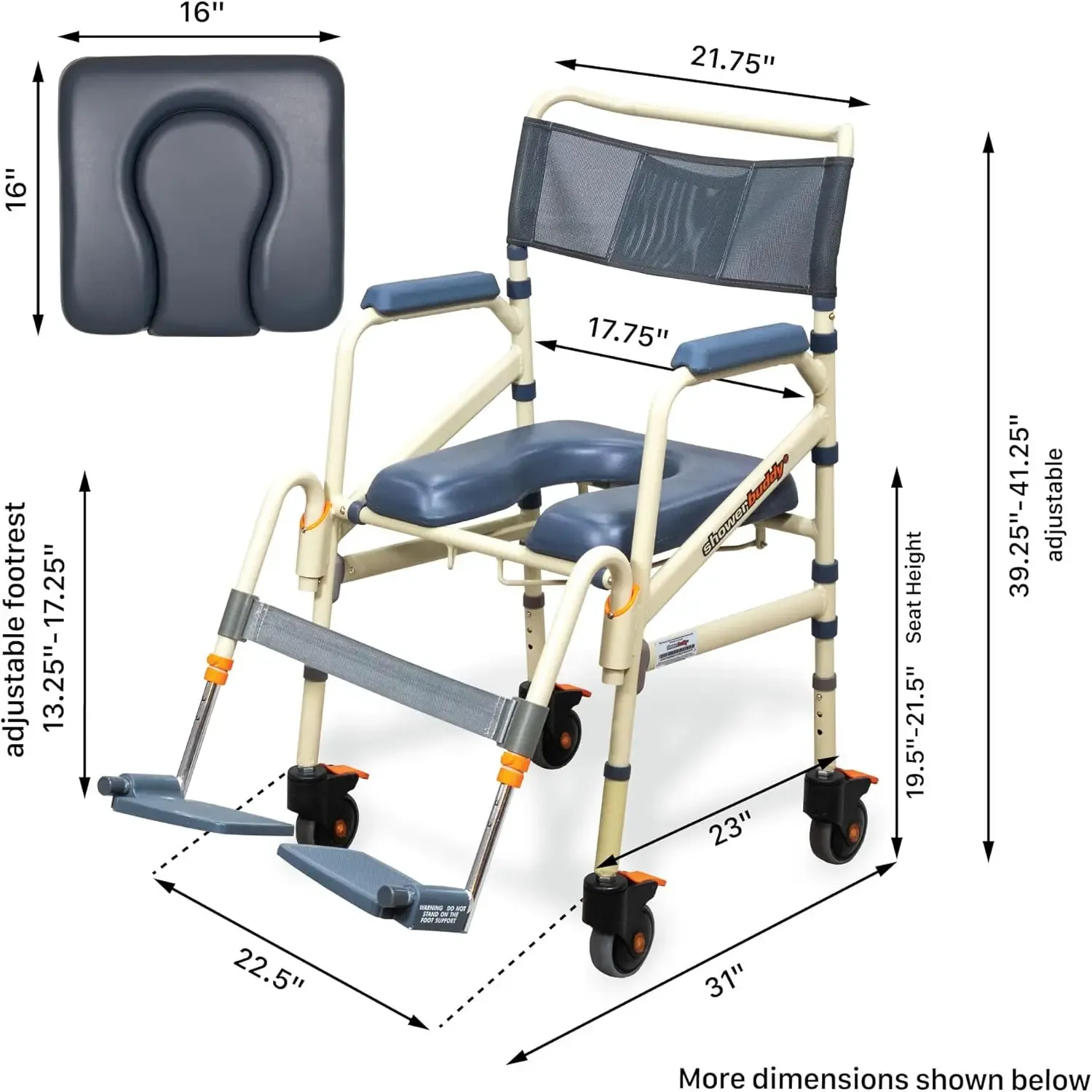 elderly toilet chair with comfortable armrest design