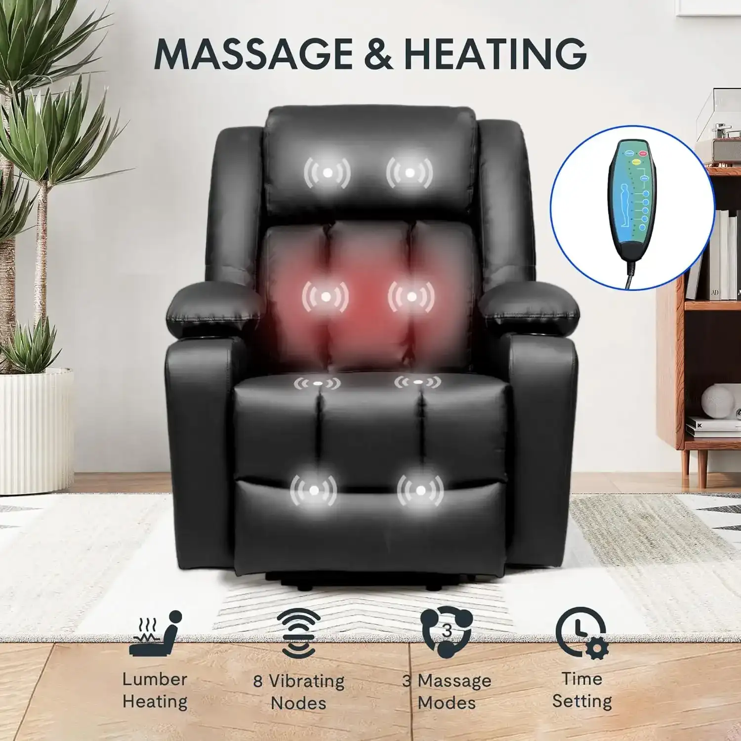 electric leather lift chair with multiple adjustable positions