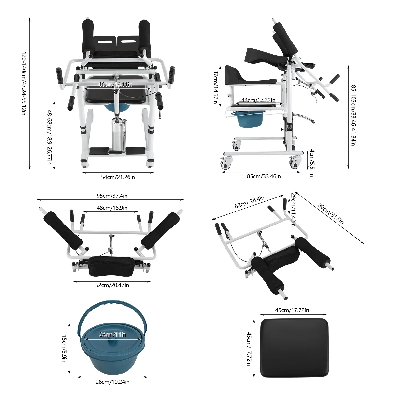 ergonomic hydraulic wheelchair for home use