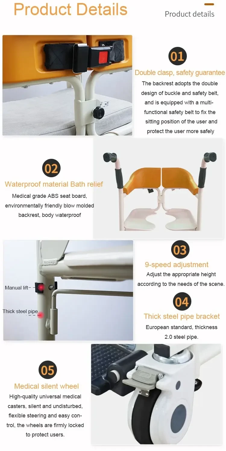 ergonomic patient transfer chair with safety features