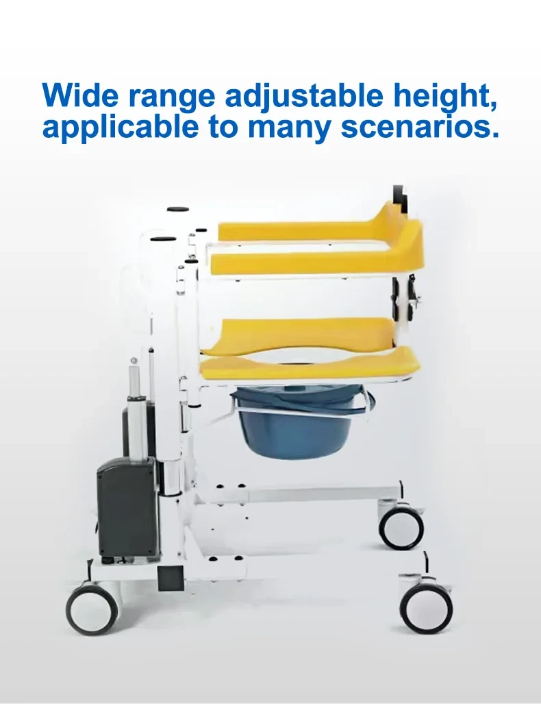 foldable four wheel commode chair for home care