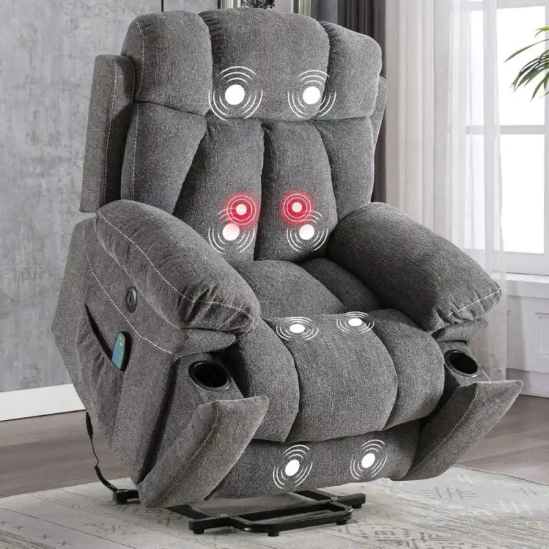 heating and massage functions in electric lift recliner