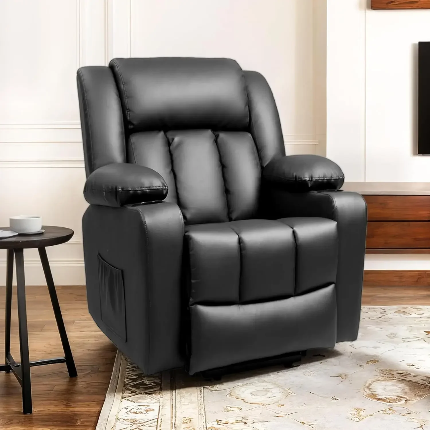 leather lift chair with heat and massage options