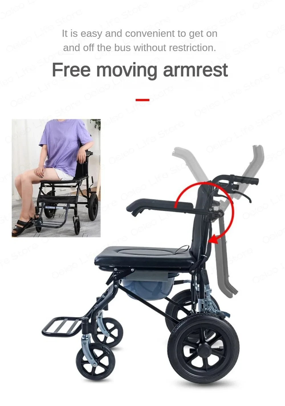 lightweight disabled seat with adjustable height features