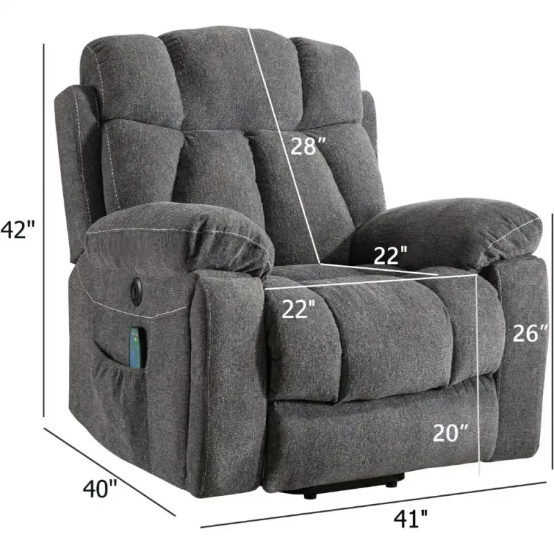 luxurious electric recliner with massage for senior relief