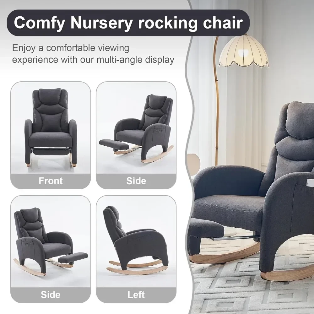 modern high back rocking chair for elderly