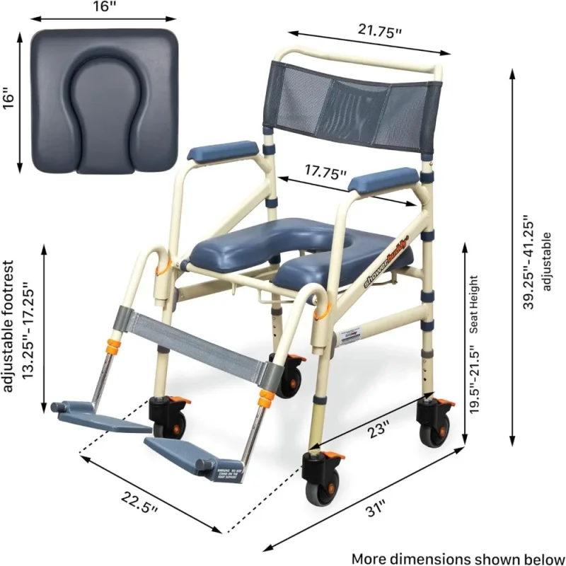 non slip height adjustable toilet chair for stability