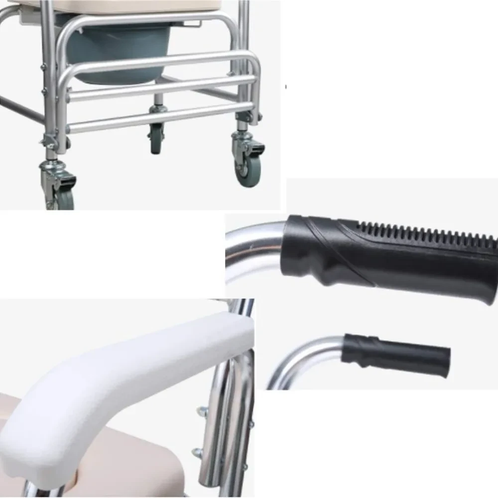 portable commode shower chair with adjustable height features