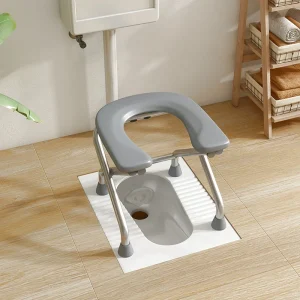 portable u shaped stool for enhanced bathroom use