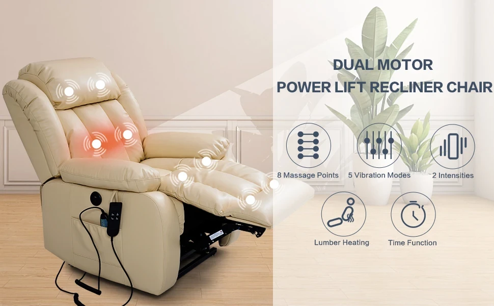 power lift chair with dual motor support