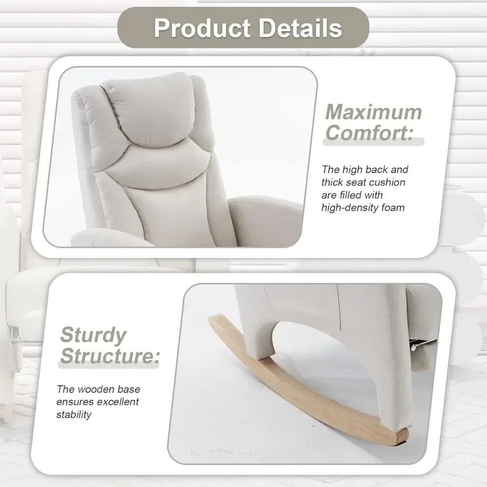 premium quality linen rocking chair for comfort