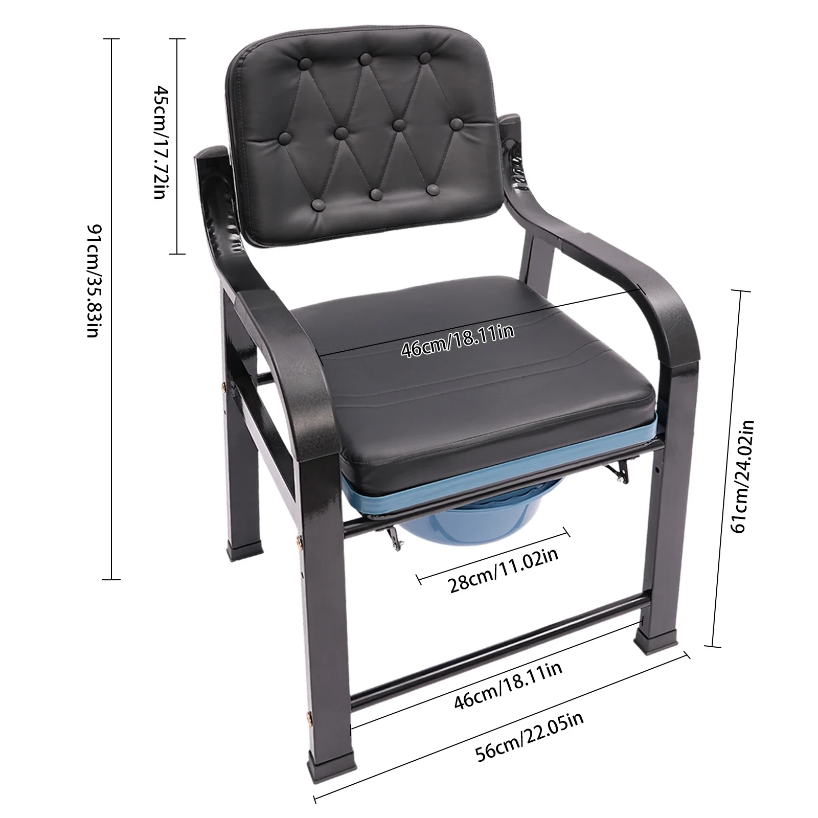 removable liner bedside commode for easy cleanup