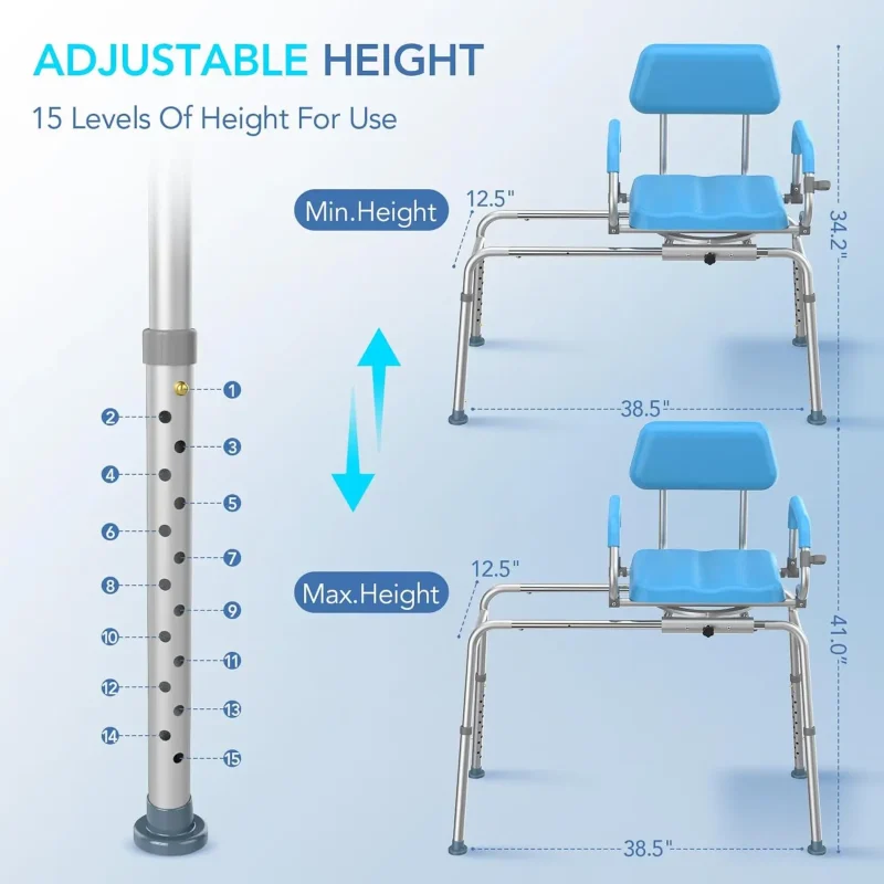 rust resistant waterproof shower chair for long lasting use