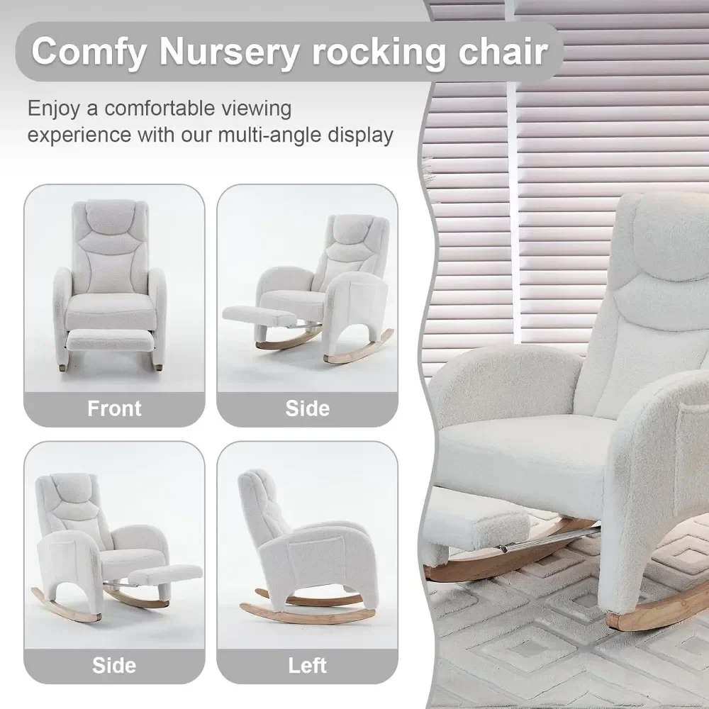 soft cushion linen rocking chair for relaxation