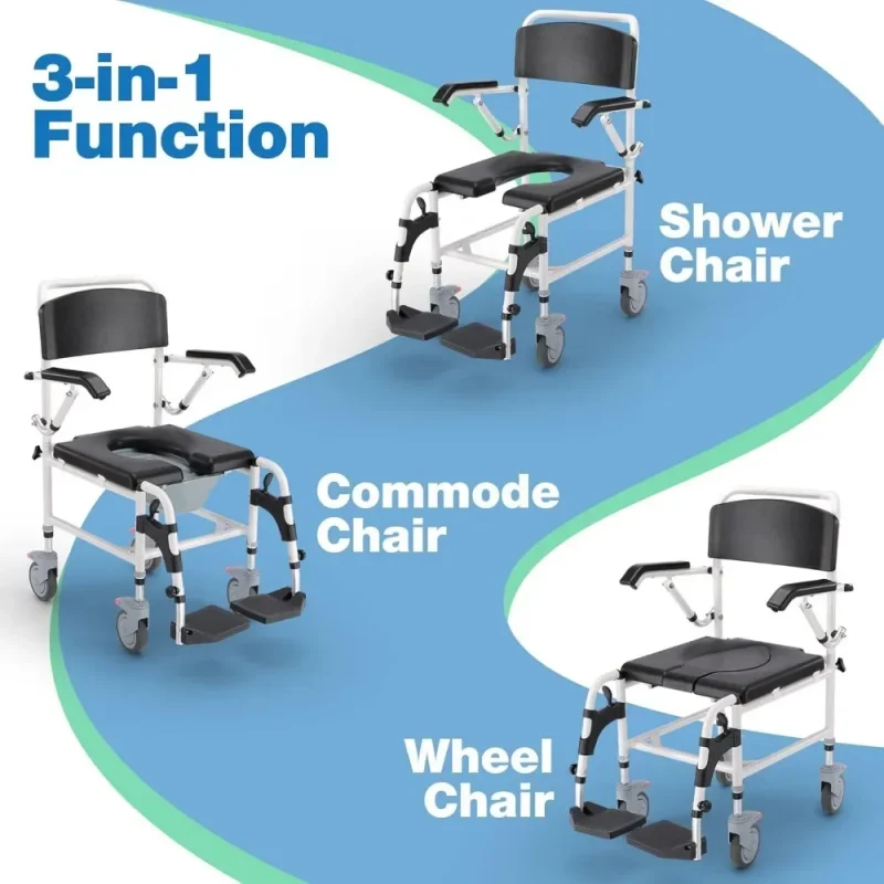 sturdy transfer chair for safe bathroom mobility