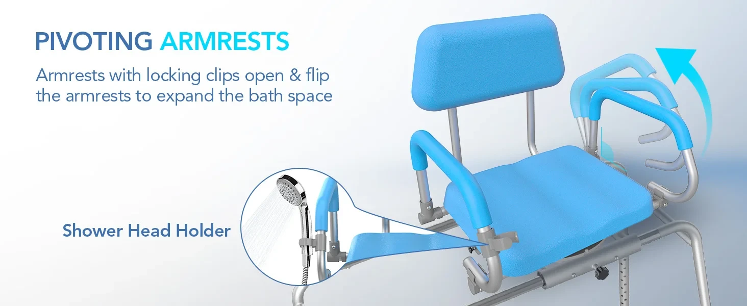 swivel seat shower chair for easy transfers