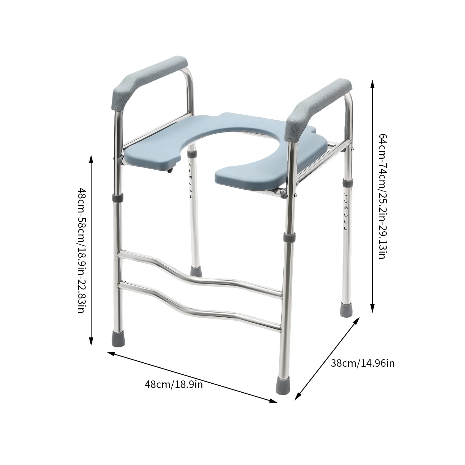 toilet grab bars and padded safety frame