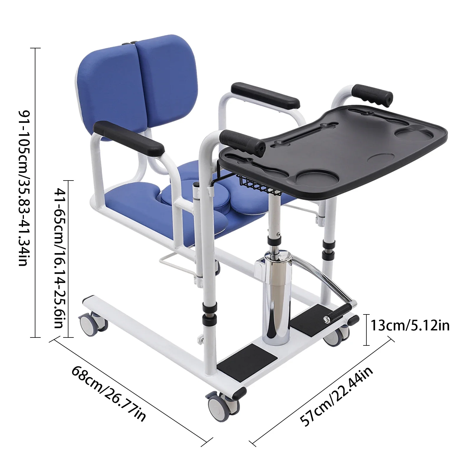 versatile wheelchair for bathroom and bed transfers