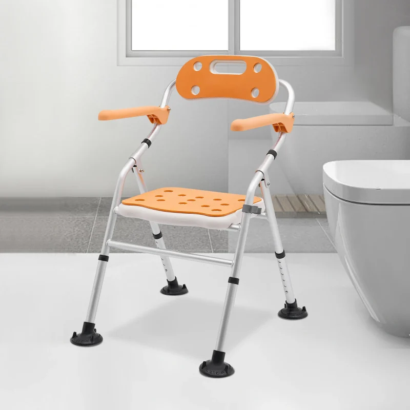 vibrant orange shower stool for enhanced visibility